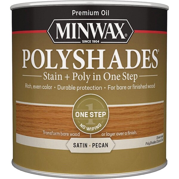 Minwax Polyshades 1/2 Pt. Satin Stain & Finish Polyurethane In 1-Step, Pecan 213204444 - main
